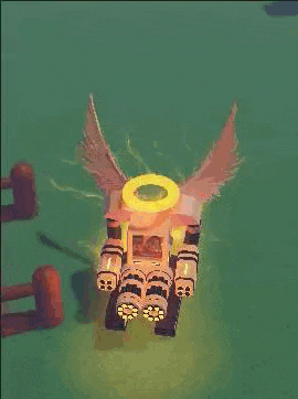 a computer generated image of a golden zombie being destroyed