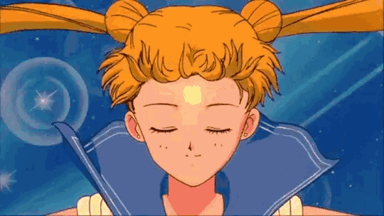 a close up of a cartoon character 's face with her eyes closed
