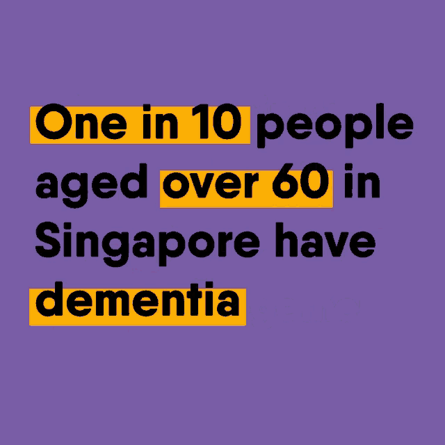 a cartoon illustration of an elderly woman with the words join auntie meiling as we uncover dementia together