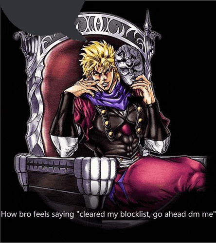 dio from jojo 's bizarre adventure is sitting on a throne holding a mask
