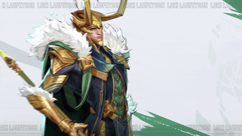 a painting of loki laufeyson with the words loki laufeyson on the bottom