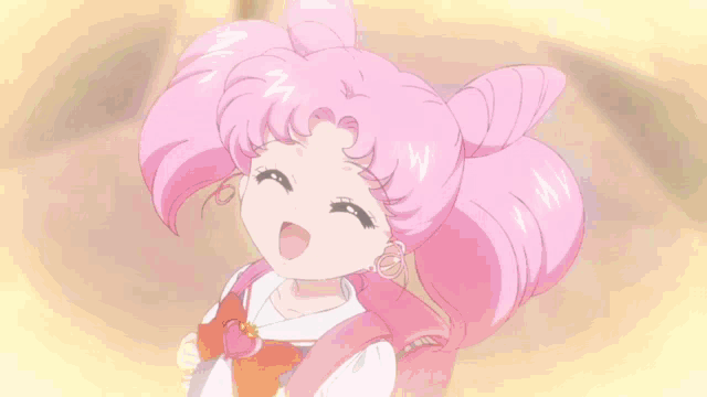 a girl with pink hair is wearing a sailor suit