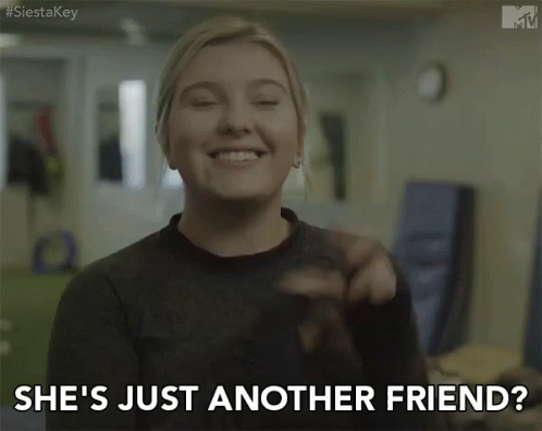 Shes Just Another Friend Air Quotes GIF