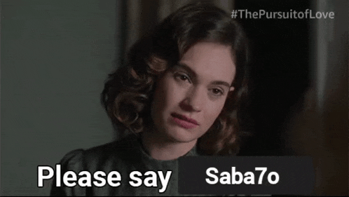 a woman says please say saba70 in front of a picture of her