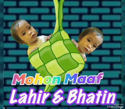 a picture of two babies with the words mohon maaf lahir & bhatin
