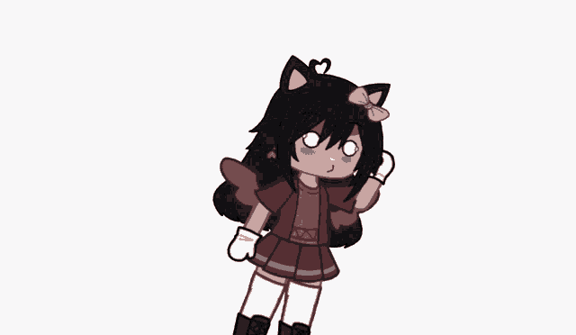a drawing of a girl with a cat ear and the word you on the bottom right