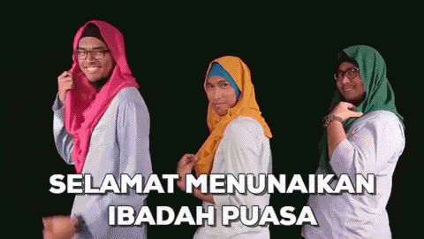 Selamat Menunaikan Ibadah Puasa GIF - Humor Hijab Bencong GIFs