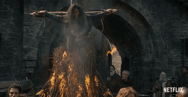a netflix ad shows a man being burned alive