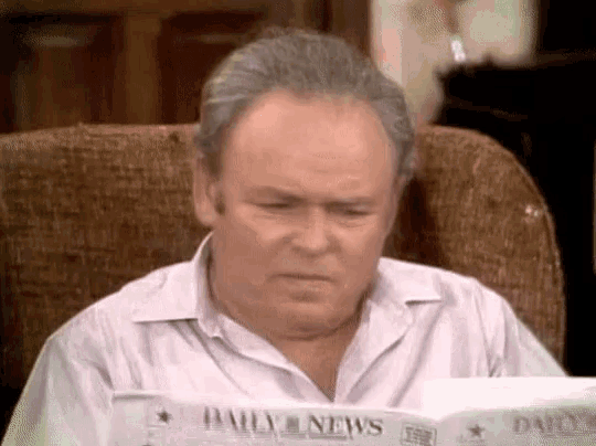 Reading Newspaper All In The Family GIF - Reading Newspaper All In The Family Archie Bunker GIFs