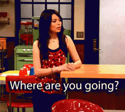 a woman sitting at a table with the words " where are you going "
