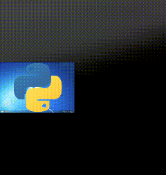 a computer screen with a python logo and a windows logo