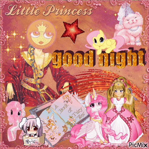 a little princess good night card with ponies