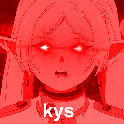 a picture of a girl with glowing eyes and the word kys