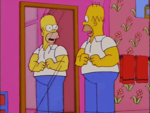 Tight Shirt Muscles GIF - Tight Shirt Muscles Simpsons GIFs