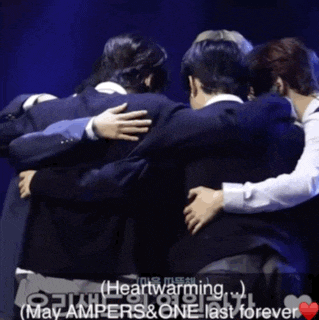 a group of people hugging each other with the words heartwarming and may ampers & one last forever