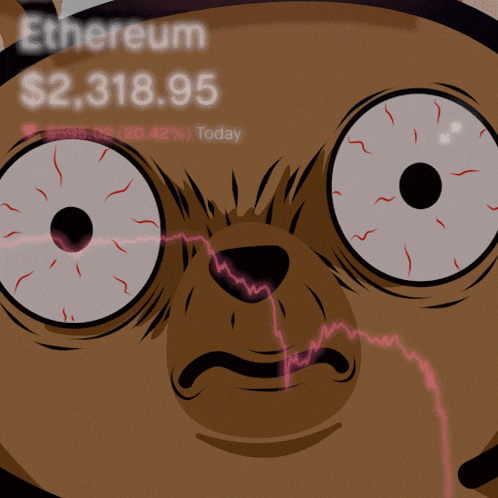 a cartoon of a dog with the word ethereum written above it