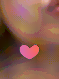 a close up of a woman 's face with a pink heart surrounded by smaller hearts