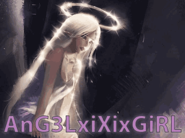 a picture of a girl with angel wings and the words ang3lxixixgirl on the bottom