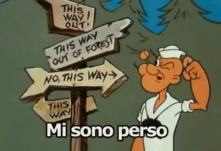 Mi Sono Perso Non So Dove Andare Braccio Di Ferro GIF - Ive Lost Myself I Dont Know Where To Go Popeye GIFs