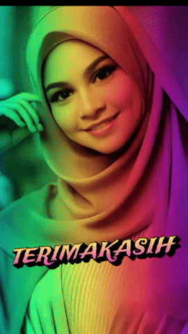 a picture of a woman wearing a hijab with the words terima kasih in the corner