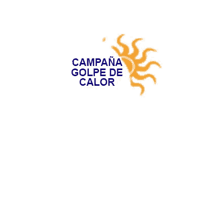 a logo for campana golpe de calor with a sun in the middle