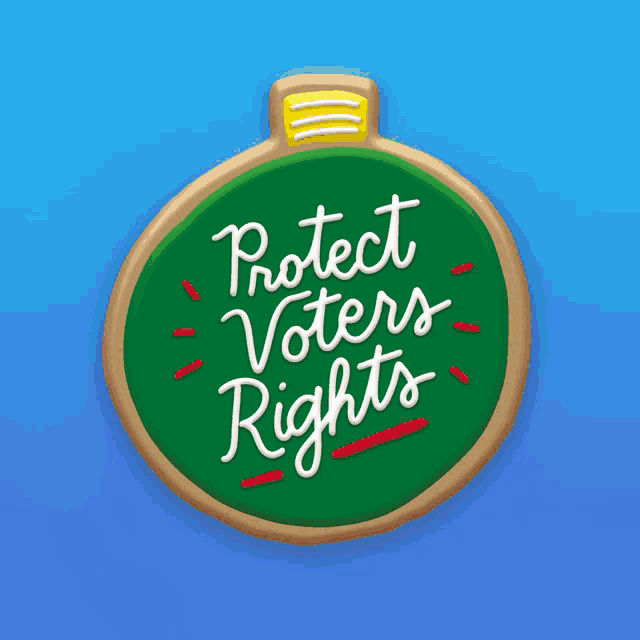a christmas ornament with the words protect voters rights on it