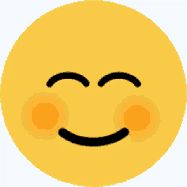 a yellow smiley face with closed eyes and a smile