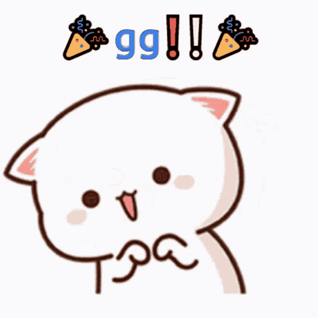 a cartoon of a cat with the word gg written above it