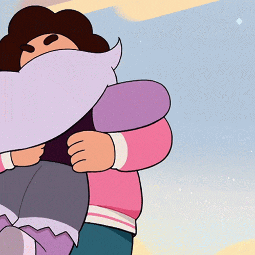 a cartoon character is hugging another cartoon character