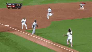 a baseball game is being played on fox network