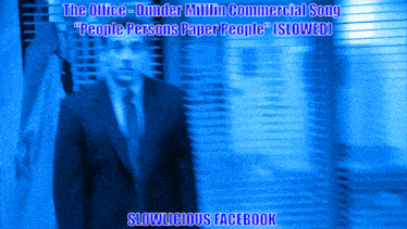 a poster for the office dunder mifflin commercial song " people persons paper people " is shown