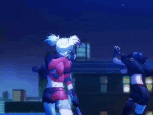 a girl with white hair is holding a blue sword in her hand