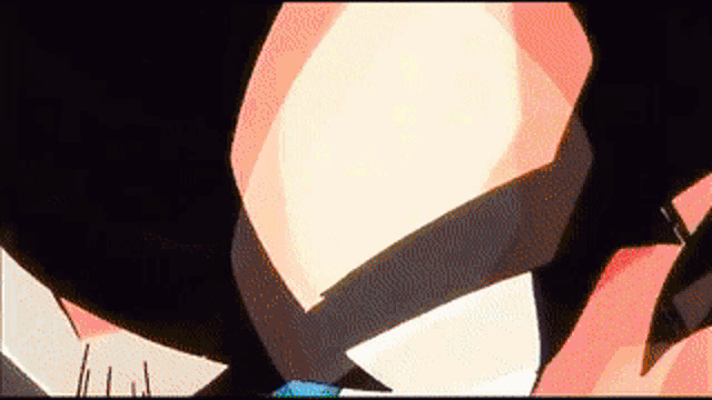 a close up of a cartoon character 's face with a light coming out of it