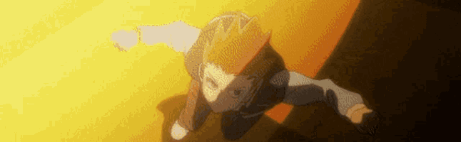 a cartoon character is flying through the air with his shadow on the ground .