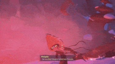 a cartoon of a girl standing next to a giant monster