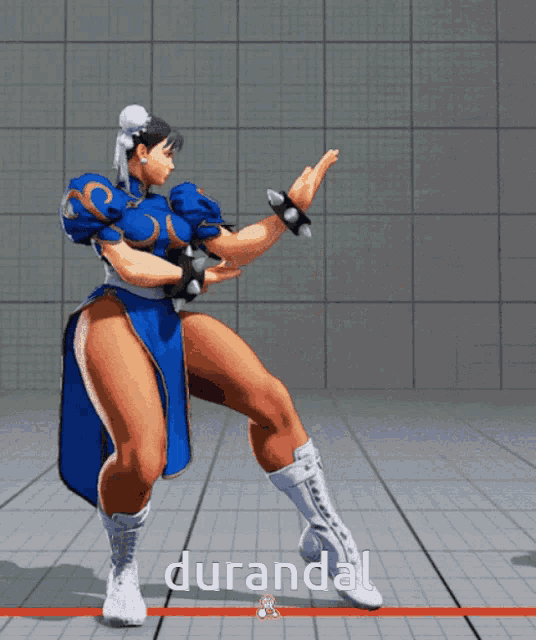 chun li from street fighter is shown in a video game scene
