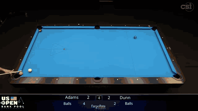 a pool table with the us open bank pool championship written on the bottom
