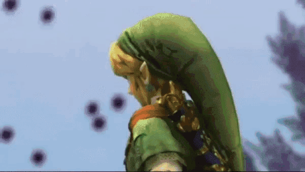 a video game character with a long green hat