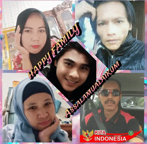 a collage of people with happy family written on the top left