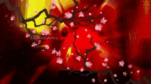a red background with flowers and the words coyote style pro
