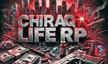 a poster for chiraq liferp has a city skyline in the background
