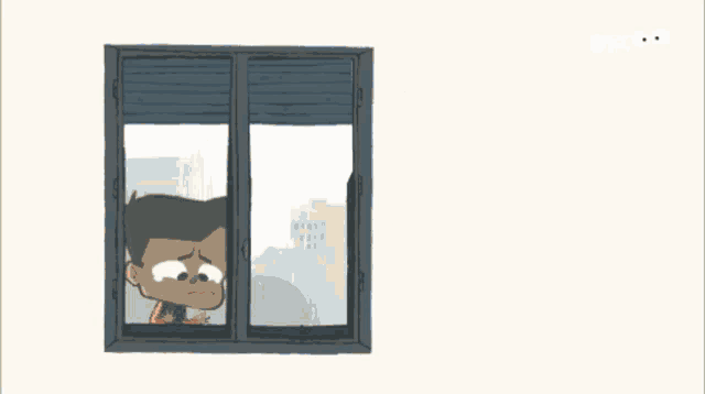a cartoon of a police officer laughing while looking out a window