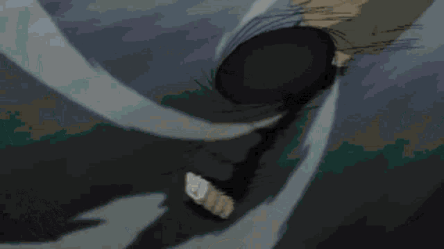 a drawing of a black circle in the middle of a vortex