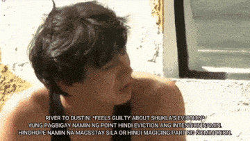 a man is sitting in front of a window with the words river to dustin written above him