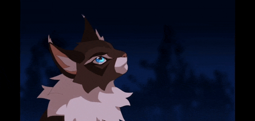 a brown and white cat with blue eyes and a bloody mouth