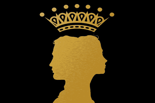a silhouette of a woman with a crown and the words mr. & ms. below it