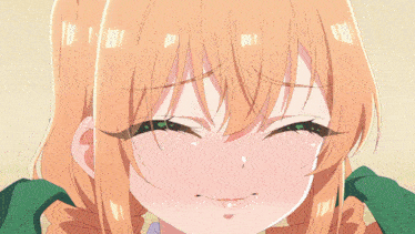 a close up of a girl 's face with tears running down her cheeks