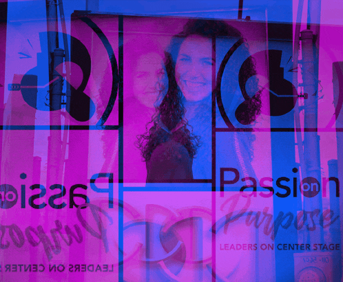 a purple and blue advertisement for passion purpose
