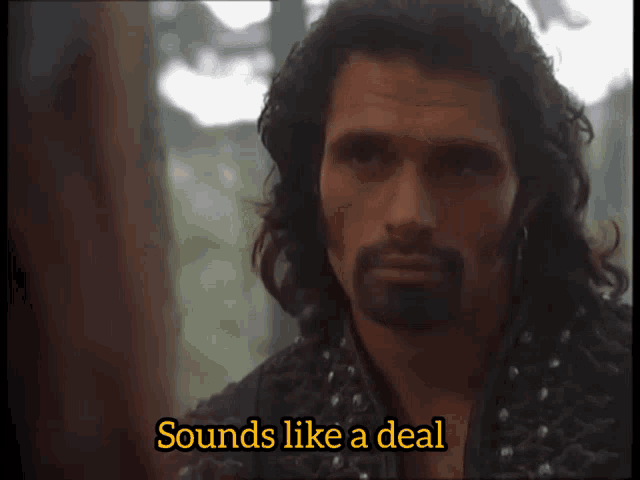 a man with long hair and a beard is talking about sounds like a deal