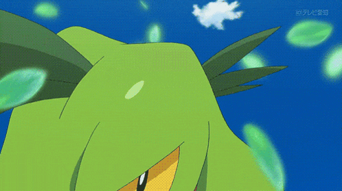a cartoon of a dragon with green leaves coming out of it